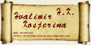 Hvalimir Kosjerina vizit kartica